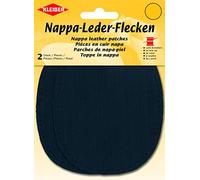 Kleiber Patchs Genoux et Coudes Cuir Nappa à Coudre 12.5 cm x 10 cm, Bleu foncé, 2 par Pack