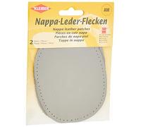 Kleiber Patchs Genoux et Coudes Cuir Nappa à Coudre 12.5 cm x 10 cm, Gris, 2 par Pack