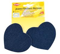 Kleiber Patchs thermocollant Denim pour Jeans Motif Coeur, Bleu foncé