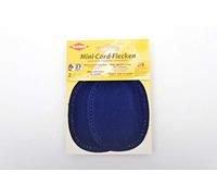 Kleiber Petits Patchs ovales Velours côtelé thermocollant/à Coudre Coudes/Genoux, Bleu