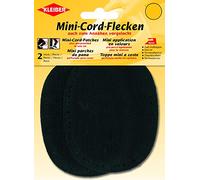 Kleiber Petits Patchs ovales Velours côtelé thermocollant/à Coudre Coudes/Genoux, Noir