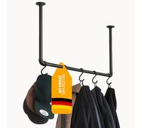 Kleidereisen Tringle à vêtements pour montage au plafond - Charge maximale de 60 kg - Convient comme garde-robe dans le couloir, l'entrée, le dressing - Tringle à vêtements industrielle noire
