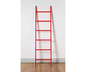 Kleiderleiter | Échelle porte-serviettes entièrement laquée en rouge | 171 x 47 x 5,5 cm | 6 échelons | Étagère dans la salle de bain et la chambre à coucher | Entièrement assemblée | Fabriqué à la