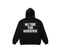 Kleidermafia Pull-over 'Oversize “No Time for Nonsense” Hoodie - Black and White' noir, Taille XXL