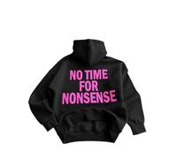 Kleidermafia Sweat à capuche surdimensionné « No Time for Nonsense » - Noir, Noir , S