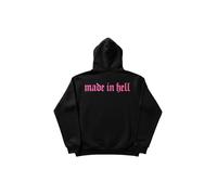 Kleidermafia Sweat-shirt 'Oversize Made in Hell Hoodie - Black and Lila' noir, Taille M