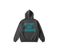 Kleidermafia Sweat-shirt 'Oversize “No Time for Nonsense” Hoodie - Anthracite and Blue' anthracite, Taille XL