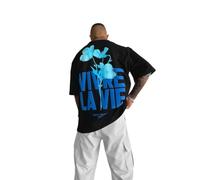 Kleidermafia T-shirt oversize Vivre la Vie - Noir et bleu, Noir/bleu, XXL