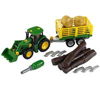John Deere John Deere - Tracteur Avec Remorque À Bois Et À Foin