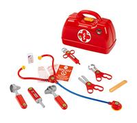 Klein 4457 Mallette docteur trapézoïdale | Avec stéthoscope, thermomètre, seringue, etc. | D’une grande robustesse et avec une poignée ergonomique | Dimensions : 24 cm x 11 cm x 19 cm | Dès 3 ans
