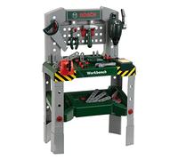 Klein 8637 Etabli Bosch Workbench | Réglable en hauteur | Plan de travail avec de nombreuses fonctions et des outils à piles | Nombreux accessoires | Dimensions : 52,5 cm x 27 cm x 84 cm | Dès 3 ans