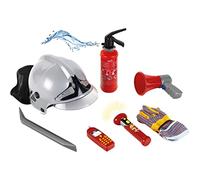 Theo Klein 8928 Set de pompier | Avec 7 accessoires dont un casque, une lampe | torche et beaucoup d'autres choses | l'extincteur a une fonction de pulvérisateur | Dimensions de l'emballage : 52,4 cm x 35 cm x 20 cm | Jouet pour enfants à partir de 3 ans