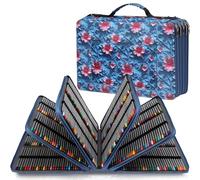 Klein bottle Trousse à crayons de couleur à 480 emplacements, organiseur de crayons de grande capacité avec séparateurs de grille, boîte de fournitures artistiques en nylon imperméable à 5 couches