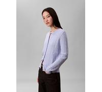 Klein Calvin Klein Purple Cable Cardigan with Wool