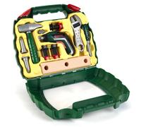 Theo Klein 8394 Mallette Outils Bosch avec visseuse électronique Ixolino II - Nombreux Accessoires : Marteau, Tournevis, clé à molette, vis, etc - Dimensions : 32 x 9 x 26 cm - pour Enfants dès 3 Ans