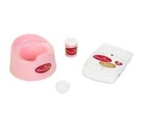 Theo Klein 1689 Baby Coralie Set Pot de Chambre | Comprend Pot de Chambre, Couche et Flacon poudreur | Jouet pour Enfants à partir de 3 Ans