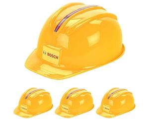 klein Theo 8127 Casque de Chantier Bosch Au Vrai Look de Bricoleur Tour de Tête Réglable Dimensions : 258 cm X 195 cm X 11 cm Jouet pour Enfants Partir de 3 Ans (Lot de 4)