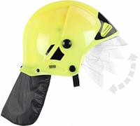 Theo Klein 8903 Casque de pompiers, phosphorescent I Réplique fidèle de l'original en design MSAI Brille la nuit I Visière rabattable I Ajustable I Dimensions : 31 cm x 17,5 cm x 21 cm