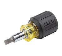Klein Tools 32561 Tournevis et tournevis à écrou multi-embouts 6 en 1, 1 et #2 Phillips, Fente 3/16 pouces, 1/4 pouce et 5/16 pouces, noir et jaune