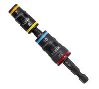 Klein Tools 32932M | Jeu de douilles impact 4 en 1 metric | Tailles hex 7 8 10 12 mm | Outil professionnel pour visseuse et percussion