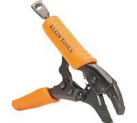 Klein Tools 38600 Pince de verrouillage à mâchoire incurvée avec poignées à dégagement rapide, bouton de pouce intuitif, couple élevé, poignées taupes pour serrage et préhension, 12,7 cm