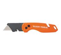 Klein Tools 44303 | Couteau utilitaire pliant avec rangement de lames | Corps aluminium robuste | Ouverture rapide par bouton | Lames incluses