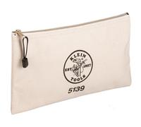 KLEIN TOOLS 5139 | Pochette à Outils zippée Toile No. 10 | 31,8 × 17,8 × 1,8 cm | Fermeture Robuste | Couleur Naturelle | Organisation Durable