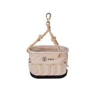 Klein Tools 5152S Seau ovale en toile avec poigne de suspension en corde de sisal, 26 poches intrieures et 15 poches extrieures