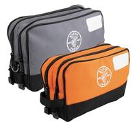 KLEIN TOOLS 55579 Lot de 2 Pochettes à Outils à Fermeture éclair, Double Compartiment, Robustes de 25,4 x 15,2 cm et 30,5 x 17,8 cm, Organiseur Multifonction pour Outils et travaux manuels,