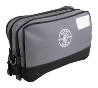 KLEIN TOOLS 55583 Pochette à Outils avec Fermeture éclair, Double Compartiment, 30,5 x 17,8 cm, Robuste, Multi-Usage, pour Outils à travaux manuels, Gris