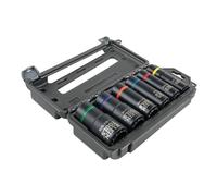 Klein Tools 66010 Jeu de 6 douilles à choc 2 en 1 avec douilles profondes 12 pans avec entraînement 1/2", avec mallette à outils