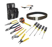 Klein Tools 80014 Kit d'outils pour électricien avec protection des yeux et pochette en cuir 8 poches 14 pièces