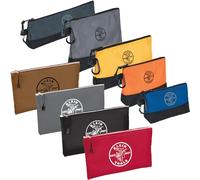 Klein Tools 80183 Lot de 5 Sacs à Outils avec Fermeture éclair, 5 Pochettes 1680D résistantes à l'eau avec mousquetons et 4 Sacs Utilitaires en Toile de 31,8 x 17,8 cm, 9 pièces
