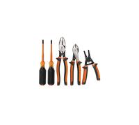 Klein Tools 94130 Jeu d'outils de tournevis isols 1000 V avec embouts fins Phillips n2 et 1/4"" pour armoire, 2 pinces isoles et dnudeur de fi