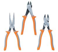Klein Tools 9420R Lot de 3 pinces isolées 1000 V avec pince à long bec, pince coupante latérale et pince coupante diagonale