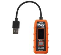 Klein Tools Compteur de puissance USB USB-A numérique pour tension, courant, capacité, résistance énergétique ET900, orange