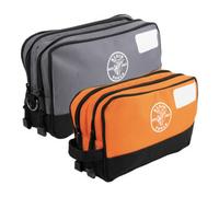 KLEIN TOOLS 55579 Lot de 2 Pochettes à Outils à Fermeture éclair, Double Compartiment, Robustes de 25,4 x 15,2 cm et 30,5 x 17,8 cm, Organiseur Multifonction pour Outils et travaux manuels,