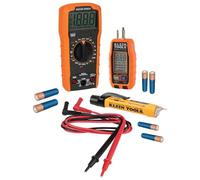 Klein Tools Multimètre numérique 69355 Kit de test électrique de qualité supérieure avec testeur de tension sans contact, testeur de prises, fils de test, multicolore, taille unique