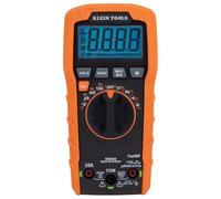 Klein Tools Multimètre numérique MM420, multimètre TRMS à plage automatique, tension 600 V AC/DC, courant 10 A AC/DC, résistance 50 MOhms, orange/noir