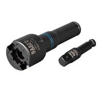 Klein Tools NRHD4 Kit de douilles à impact 4 en 1 SAE avec douilles 4 points 3/4, 13/16, 1, 1-1/8" et adaptateur hexagonal 7/16"