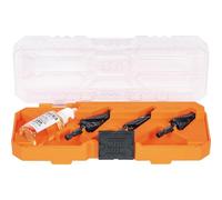Klein Tools QRST3PC Lot de 3 forets étagés à percussion avec huile de coupe et étui modulaire, tige hexagonale à dégagement rapide de 1/2 à 7/8"