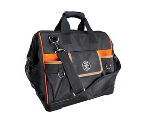 Klein Tools Tradesman Pro 55469 Sac à outils à large ouverture, noir/orange