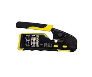 Klein Tools VDV226-110 | Pince A Sertir A Cliquet Pass Thru | Coupe Decape Sertit Cables Donnees | RJ11 RJ12 RJ45 | Construction Acier Durable