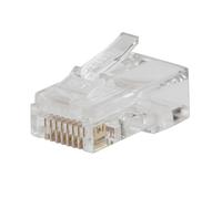 KLEIN TOOLS VDV826-729 Lot de 10 fiches de données modulaires Pass-Thru RJ45-CAT6, plaquées or, alimentation par Ethernet-FCC-UL-RoHS, pour câble solide ou toronné
