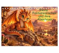 Kleine Fantasiedrachen und ihre Abenteuer (Tischkalender 2027 DIN A5 quer), CALVENDO Monatskalender: Ein farbenfroher mit KI gestalteter ... kleiner Drachen in lebendigen Farben.