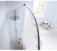 Kleine Wolke Barre pour rideau de douche ⌀ 25 mm courbée pour plus d'espace finition chromée 125 - 220 cm
