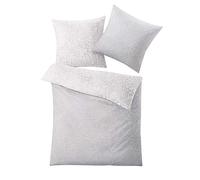 Kleine Wolke Lea Parure de lit en Coton, Gris argenté, 155 x 220 cm + 80 x 80 cm