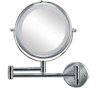 Kleine Wolke Miroir cosmétique Brillant avec grossissement 5X et éclairage LED, Dimensions : 25 x 27 x 3,5 cm, matériau : métal/Verre/LED, Argent