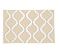 Kleine Wolke Piana tapis de bain 90x60 cm rectangulaire blanc-beige 9180226519
