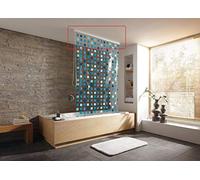 Kleine Wolke Rideau de Douche avec Enrouleur pour Cassette Vide Carreaux Bleu